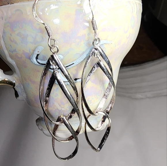 Vintage‎ Free Form sterling silver earrings - Picture 1 of 11